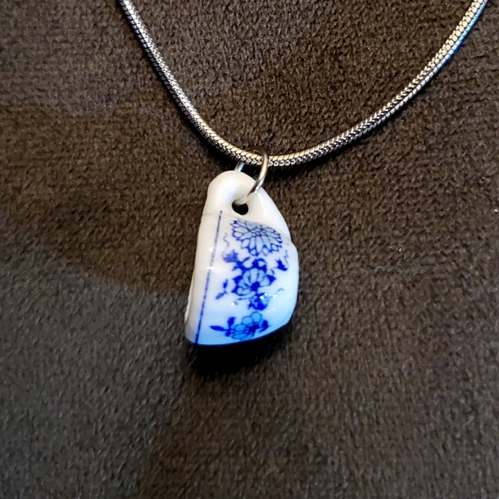 Blue & White Teacup Necklace